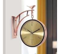 Orologio da parete vintage su entrambi i lati retrò che non ticchetta silenzioso orologio rotondo al quarzo per ufficio