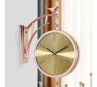 Orologio da parete vintage su entrambi i lati retrò che non ticchetta silenzioso orologio rotondo al quarzo per ufficio