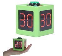 Orologio da poker, timer cubo su 4 lati, timer for il conto alla rovescia dei secondi, 20/30 secondi e tempo personalizzato, luminosità regolabile e altezza carattere 1,4 pollici(Green)