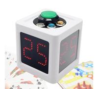 Orologio da poker, timer cubo su 4 lati, timer for il conto alla rovescia dei secondi, 20/30 secondi e tempo personalizzato, luminosità regolabile e altezza carattere 1,4 pollici(White)