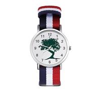 Orologio da polso al quarzo con albero bonsai giapponese, numeri arabi, cinturino regolabile per uomo e donna, Stile:, regular, MHXYZHW
