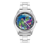 Orologio da polso al quarzo con alieni, in acciaio inox, con numeri arabi, per uomo e donna, Stile:, regular, MHXYZHW