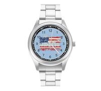 Orologio da polso al quarzo con bandiera degli Stati Uniti brasiliano Jiu Jitsu, orologio da polso in acciaio inossidabile con numeri arabi, per uomo e donna, Stile:, regular, MHXYZHW