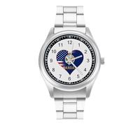 Orologio da polso al quarzo con bandiera del Kansas Stati Uniti d'America, alla moda, in acciaio inox, con numeri arabi, per uomo e donna, Stile:, regular, MHXYZHW