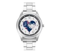 Orologio da polso al quarzo con bandiera della Carolina del Sud degli Stati Uniti d'America, alla moda, in acciaio inox, con numeri arabi, per uomo e donna, Stile:, regular, MHXYZHW