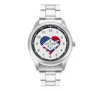 Orologio da polso al quarzo con bandiera dell'Arkansas degli Stati Uniti d'America, alla moda, in acciaio inox, con numeri arabi, per uomo e donna, Stile:, regular, MHXYZHW