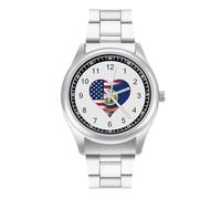 Orologio da polso al quarzo con bandiera dello stato dell'Idaho degli Stati Uniti d'America, alla moda, in acciaio inox, con numeri arabi, per uomo e donna, Stile:, regular, MHXYZHW
