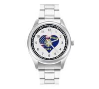 Orologio da polso al quarzo con bandiera dell'Oregon degli Stati Uniti d'America, alla moda, in acciaio inox, con numeri arabi, per uomo e donna, Stile:, regular, MHXYZHW
