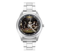 Orologio da polso al quarzo con carte da gioco con cani da poker, in acciaio inox, con numeri arabi, per uomini e donne, Stile:, regular, MHXYZHW