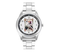 Orologio da polso al quarzo con farfalla scheletrica e carta dei tarocchi, orologio da polso in acciaio inossidabile con numeri arabi, per uomo e donna, Stile:, regular, MHXYZHW
