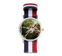 Orologio da polso al quarzo con giraffa che si attacca alla finestra, con numeri arabi, cinturino regolabile per uomo e donna, Stile:, regular, MHXYZHW