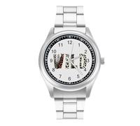 Orologio da polso al quarzo con giraffa, lupo, leopardo, zebra, lettera selvatica, personalizzato, in acciaio inox, con numeri arabi, per uomo e donna