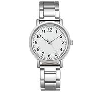 Orologio da polso al quarzo da donna, digitale, con cinturino cronografo, orologio da polso parlante, bianco, misura unica