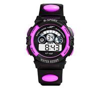 Orologio da polso al quarzo da ragazzo, con datario, con allarme sportivo a LED, digitale, da uomo, orologio sportivo digitale per ragazzi, Viola, misura unica