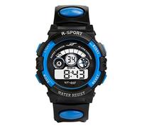 Orologio da polso al quarzo da ragazzo, con datario, con allarme sportivo a LED, digitale, da uomo, orologio sportivo digitale per ragazzi, Blu, misura unica