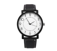 Orologio da polso al quarzo da uomo e da donna, cinturino in PU rotondo, quadrante grande (quadrante