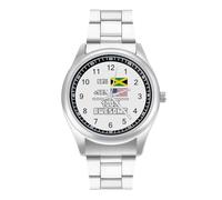 Orologio da polso al quarzo da uomo giamaicano e americano, 100% fantastico, casual, con cinturino in acciaio inossidabile, Stile:, regular, Bracciale