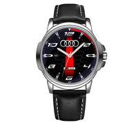 Orologio da Polso al Quarzo fan art Audi Sport Heritage Stripe Nero e Rosso RS