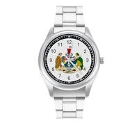 Orologio da polso al quarzo in acciaio inox con numeri arabi, unisex, personalizzato, territorio britannico dell'Oceano Indiano