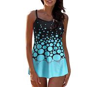 Orologio da polso al quarzo Split Tankini costume da bagno da bagno da donna Plus Strap Suit Bikini digitale set bikini stampa regolabile costume da bagno tankinis set da uomo canotta mimetica, Nero , M