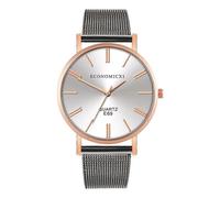 Orologio da polso al quarzo, stile semplice, casual e alla moda, popolare (bianco + oro rosa + nero)