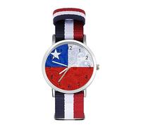Orologio da polso analogico al quarzo con bandiera cilena Paisley per uomo e donna con cinturino in nylon, Stile:, regular, Cinturino