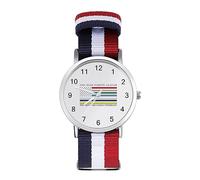 Orologio da polso analogico al quarzo con bandiera degli Stati Uniti, nessuno combatte da solo, per uomini e donne, cinturino in nylon, Stile:, regular, Cinturino