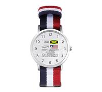 Orologio da polso analogico al quarzo con cinturino in nylon giamaicano e americano, 100% fantastico, per uomo e donna, Stile:, regular, Cinturino