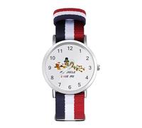 Orologio da polso analogico al quarzo con scritta "Owl My Uncle Loves Me" per uomo e donna con cinturino in nylon, Stile:, regular, Cinturino
