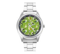 Orologio da polso analogico al quarzo con stampa di uccelli pappagallo carino, stile casual