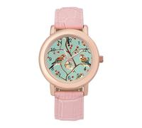 Orologio da polso analogico al quarzo da donna, elegante, con cinturino in pelle, motivo gheppio americano, Stile:, regular, Cinturino