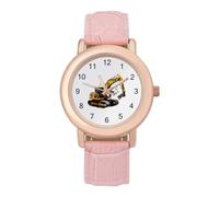Orologio da polso analogico al quarzo da donna elegante con escavatore da costruzione, Stile:, regular, Cinturino