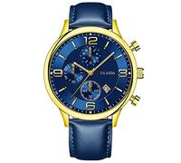 Orologio da polso analogico al quarzo, da uomo, alla moda, con cassa in acciaio inox, stile classico, E, One Size