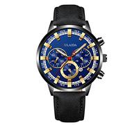 Orologio da polso analogico al quarzo da uomo, con cassa in acciaio inossidabile, orologio da polso Five Senses, E, misura unica