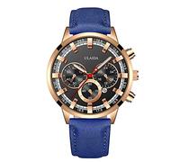 Orologio da polso analogico al quarzo da uomo, con cassa in acciaio inossidabile, orologio da polso Five Senses, H, misura unica