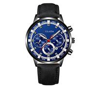 Orologio da polso analogico al quarzo da uomo, con cassa in acciaio inossidabile, orologio da polso Five Senses, F, misura unica