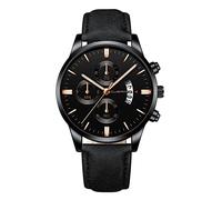 Orologio da polso analogico al quarzo, da uomo, con cassa in acciaio inox, alla moda, sportivo, B, misura unica