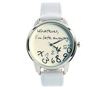 Orologio da polso analogico al quarzo, da uomo, con cassa in acciaio inox, con numeri grandi, alla moda, B, misura unica
