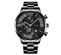 Orologio da polso analogico al quarzo da uomo, con cassa in acciaio inox, Gbd-h1000bar, I, misura unica