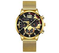 Orologio da polso analogico al quarzo da uomo, con cassa in acciaio inox, per ragazzi e adolescenti, età 16 anni, D, misura unica