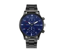 Orologio da polso analogico al quarzo, da uomo, in acciaio inox, alla moda, da donna, Nero , misura unica