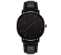 Orologio da polso analogico da donna, in acciaio inox, alla moda, sportivo, con data, al quarzo, da uomo, Rosso, misura unica