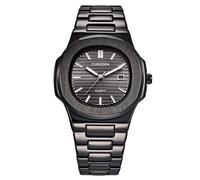 Orologio da polso analogico da uomo, al quarzo, alla moda, sportivo, con luce, Nero , misura unica
