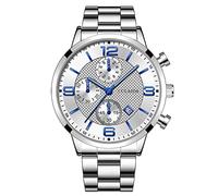 Orologio da polso analogico da uomo alla moda con cassa in acciaio inossidabile per donne anziane, C, One Size