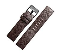Orologio da polso Band 22mm-30mm Genuine Vitello cuoio cinturini uomini della vigilanza del cinturino, Marrone-nero Fibbia, 28mm