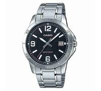 Orologio da polso Casio MTP-V004D-1B2 catena argento quadrante analogico nero...