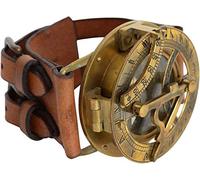 Orologio da polso con bussola in stile nautico in ottone antico Steampunk meridiana con bussola con cinturino in pelle, collezione artigianale | Compasso meridiana | Collezione nautica