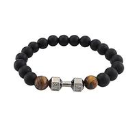 Orologio da polso con glitter in metallo manubrio versatile con perle braccialetto gioielli Boccia cinturino in pelle uomo, Taglia unica, Emperor Stone, Nessuna pietra preziosa