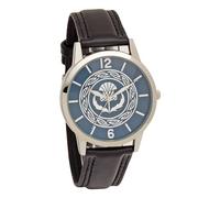 Orologio da polso con quadrante in rilievo cardo cinturino in pelle PU nero...