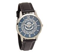 Orologio da polso con quadrante in rilievo cardo cinturino in pelle PU nero t...